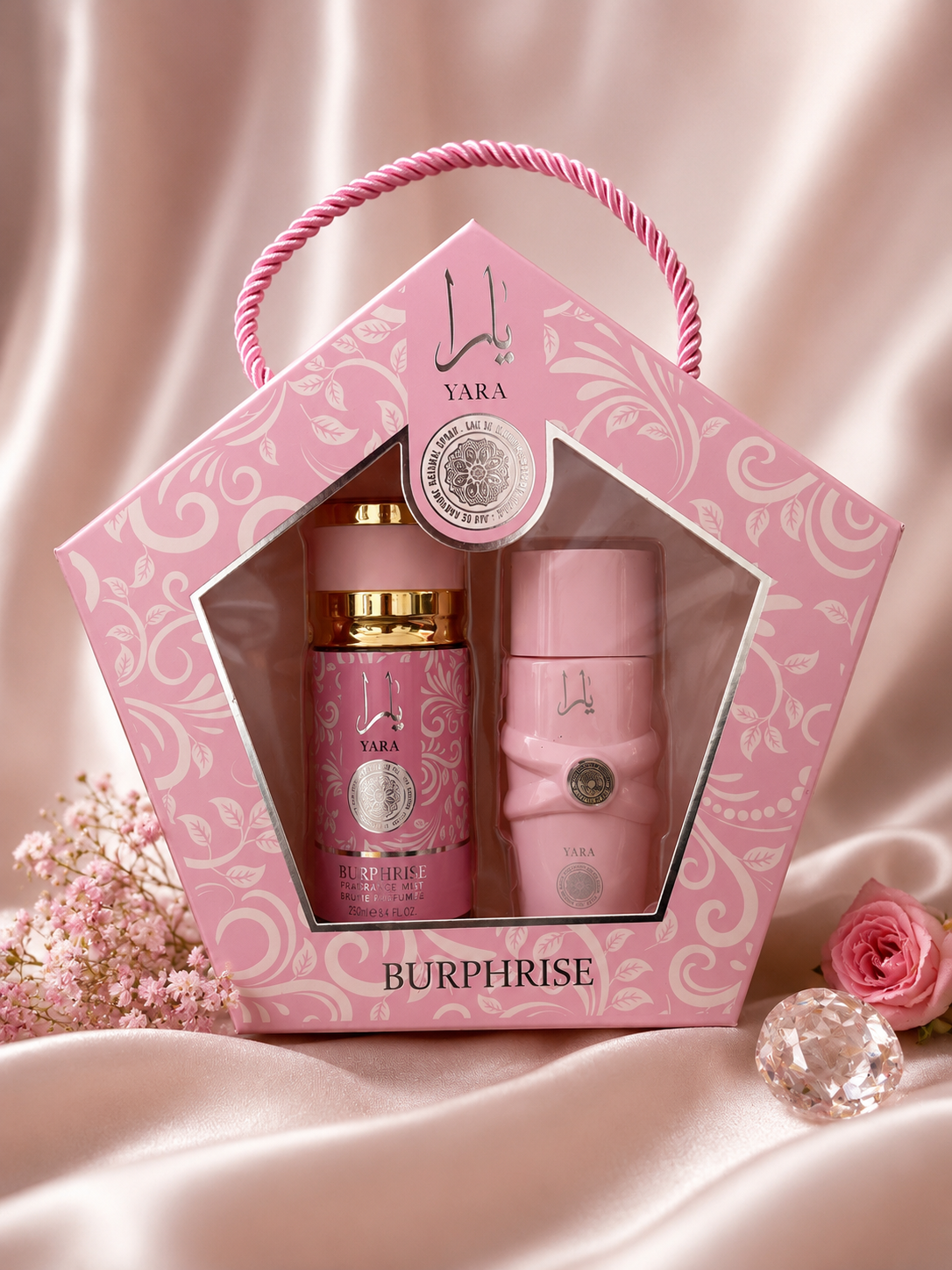 Coffret Yara Rose Burphrise – Parfum & Brume Parfumée