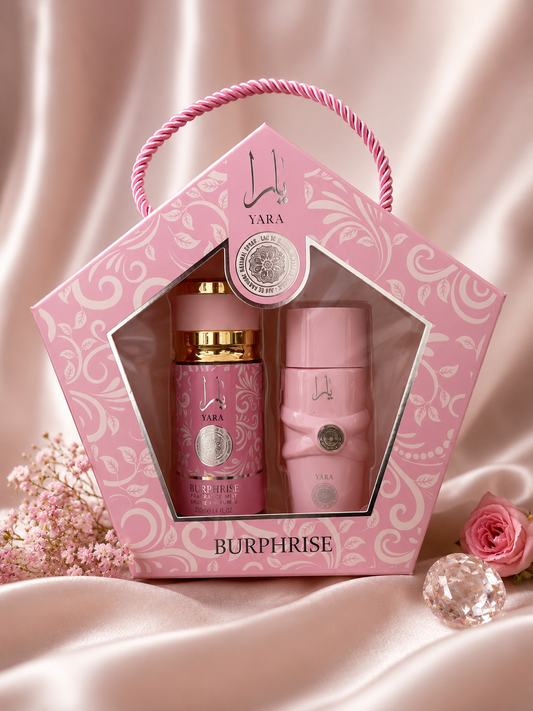 Coffret Yara Rose Burphrise – Parfum & Brume Parfumée